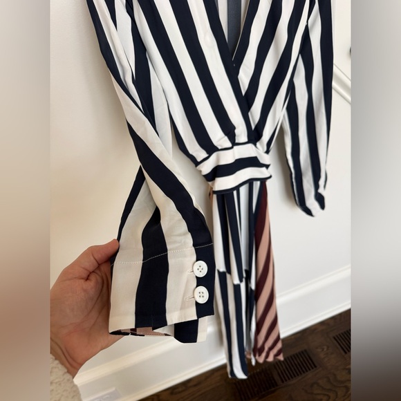 REISS Nola Colourblock Stripe Asymmetric Midi Dress – Excellent Condition - Picture 12 of 14